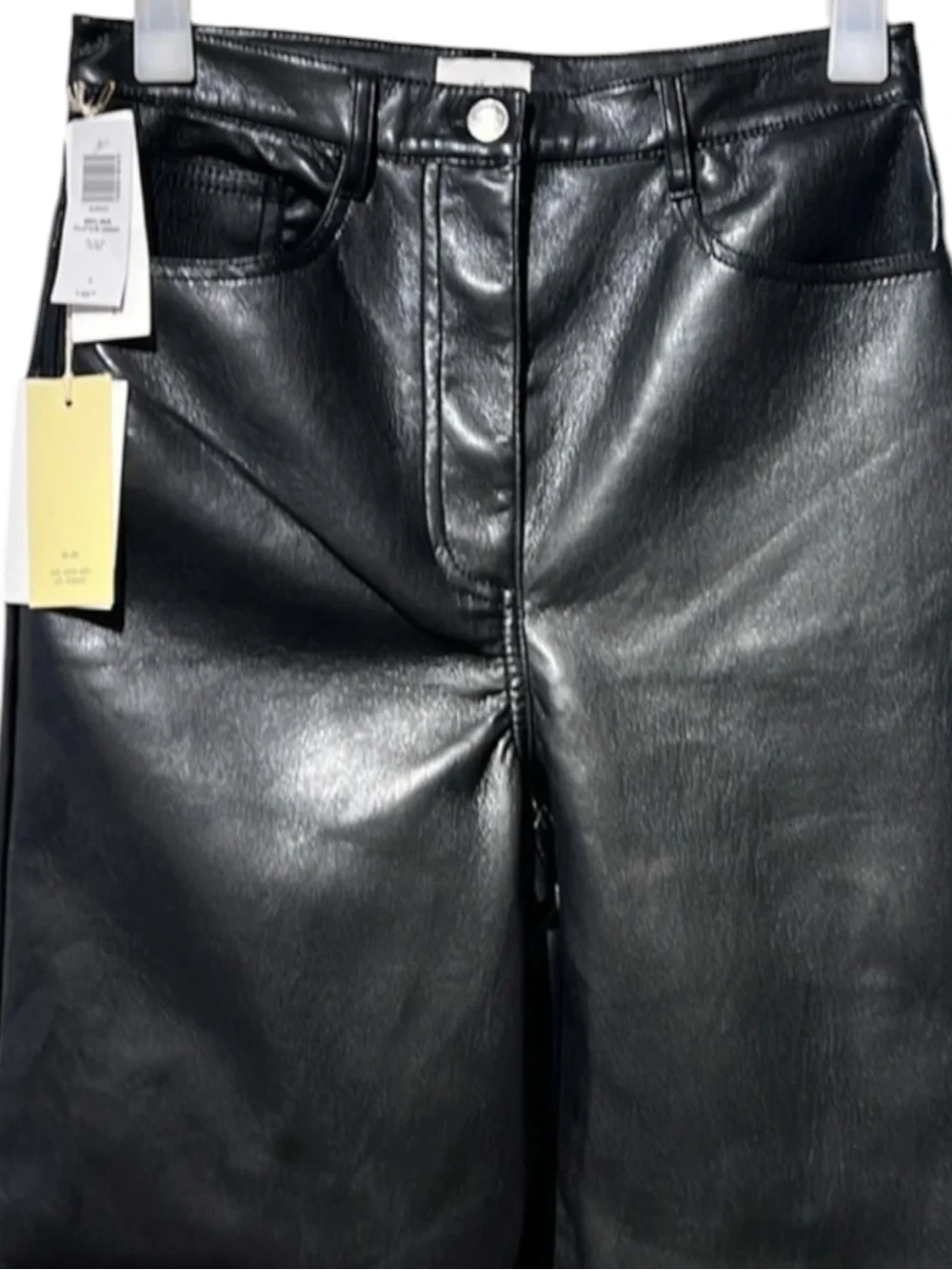 WILFRED Melina High-Rise Faux Leather Straight-Leg Pants in Black Size 6 — NWT!